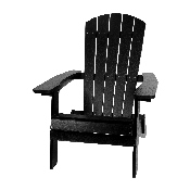 Charlestown All-Weather Poly Resin Indoor/Outdoor Folding Adirondack Chair in Black, JJ-C14505-BLK-GG