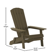 Charlestown Commercial Folding Adirondack Chair - Mahogany - Poly Resin - Indoor/Outdoor - Weather Resistant, JJ-C14505-MHG-GG