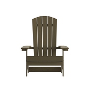 Charlestown Commercial Folding Adirondack Chair - Mahogany - Poly Resin - Indoor/Outdoor - Weather Resistant