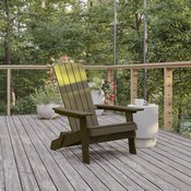 Charlestown Commercial Folding Adirondack Chair - Mahogany - Poly Resin - Indoor/Outdoor - Weather Resistant, JJ-C14505-MHG-GG