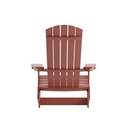 Charlestown Commercial Folding Adirondack Chair - Red - Poly Resin - Indoor/Outdoor - Weather Resistant, JJ-C14505-RED-GG