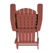 Charlestown Commercial Folding Adirondack Chair - Red - Poly Resin - Indoor/Outdoor - Weather Resistant, JJ-C14505-RED-GG