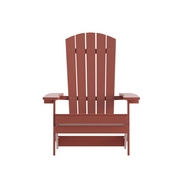  Charlestown Commercial Folding Adirondack Chair - Red - Poly Resin - Indoor/Outdoor - Weather Resistant