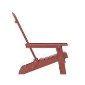 Charlestown Commercial Folding Adirondack Chair - Red - Poly Resin - Indoor/Outdoor - Weather Resistant, JJ-C14505-RED-GG