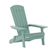 Charlestown Commercial Folding Adirondack Chair - Sea Foam - Poly Resin - Indoor/Outdoor - Weather Resistant, JJ-C14505-SFM-GG