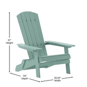 Charlestown Commercial Folding Adirondack Chair - Sea Foam - Poly Resin - Indoor/Outdoor - Weather Resistant, JJ-C14505-SFM-GG