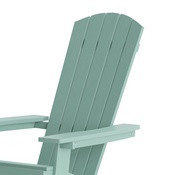 Charlestown Commercial Folding Adirondack Chair - Sea Foam - Poly Resin - Indoor/Outdoor - Weather Resistant, JJ-C14505-SFM-GG