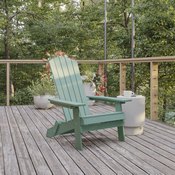 Charlestown Commercial Folding Adirondack Chair - Sea Foam - Poly Resin - Indoor/Outdoor - Weather Resistant, JJ-C14505-SFM-GG
