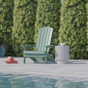 Charlestown Commercial Folding Adirondack Chair - Sea Foam - Poly Resin - Indoor/Outdoor - Weather Resistant, JJ-C14505-SFM-GG