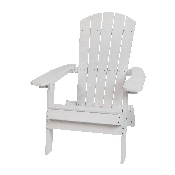 Charlestown All-Weather Poly Resin Indoor/Outdoor Folding Adirondack Chair in White, JJ-C14505-WH-GG