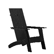 Sawyer Modern All-Weather Poly Resin Wood Adirondack Chair in Black, JJ-C14509-BK-GG