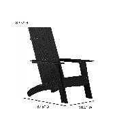 Sawyer Modern All-Weather Poly Resin Wood Adirondack Chair in Black, JJ-C14509-BK-GG