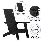 Sawyer Modern All-Weather Poly Resin Wood Adirondack Chair in Black, JJ-C14509-BK-GG
