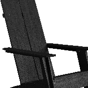 Sawyer Modern All-Weather Poly Resin Wood Adirondack Chair in Black, JJ-C14509-BK-GG