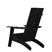 Sawyer Modern All-Weather Poly Resin Wood Adirondack Chair in Black, JJ-C14509-BK-GG