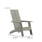 Sawyer Modern All-Weather Poly Resin Wood Adirondack Chair in Gray, JJ-C14509-GY-GG