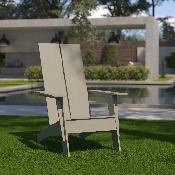 Sawyer Modern All-Weather Poly Resin Wood Adirondack Chair in Gray, JJ-C14509-GY-GG