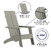Sawyer Modern All-Weather Poly Resin Wood Adirondack Chair in Gray, JJ-C14509-GY-GG
