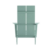 Sawyer Modern Commercial 2-Slat Back Adirondack Chair - Sea Foam All-Weather Poly Resin Lounge Chair, JJ-C14509-SFM-GG