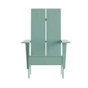 Sawyer Modern Commercial 2-Slat Back Adirondack Chair - Sea Foam All-Weather Poly Resin Lounge Chair, JJ-C14509-SFM-GG