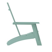 Sawyer Modern Commercial 2-Slat Back Adirondack Chair - Sea Foam All-Weather Poly Resin Lounge Chair, JJ-C14509-SFM-GG
