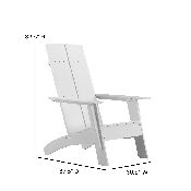 Sawyer Modern All-Weather Poly Resin Wood Adirondack Chair in White, JJ-C14509-WH-GG