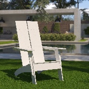 Sawyer Modern All-Weather Poly Resin Wood Adirondack Chair in White, JJ-C14509-WH-GG