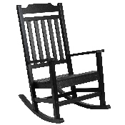 Winston All-Weather Poly Resin Rocking Chair in Black, JJ-C14703-BK-GG