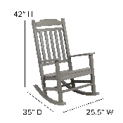 Winston All-Weather Poly Resin Rocking Chair in Gray, JJ-C14703-GY-GG