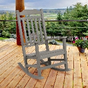 Winston All-Weather Poly Resin Rocking Chair in Gray, JJ-C14703-GY-GG