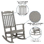 Winston All-Weather Poly Resin Rocking Chair in Gray, JJ-C14703-GY-GG