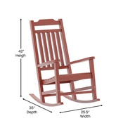 Winston All-Weather Poly Resin Rocking Chair in Red, JJ-C14703-RED-GG