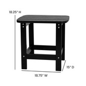 Set of 2 Savannah All-Weather Poly Resin Wood Adirondack Rocking Chairs with Side Table in Black, JJ-C14705-2-T14001-BK-GG