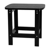Set of 2 Savannah All-Weather Poly Resin Wood Adirondack Rocking Chairs with Side Table in Black, JJ-C14705-2-T14001-BK-GG