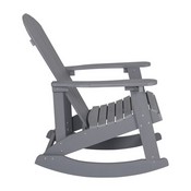 Set of 2 Savannah All-Weather Poly Resin Wood Adirondack Rocking Chairs with Side Table in Gray, JJ-C14705-2-T14001-GY-GG