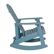 Set of 2 Savannah All-Weather Poly Resin Wood Adirondack Rocking Chairs with Side Table in Sea Foam, JJ-C14705-2-T14001-SFM-GG