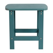 Set of 2 Savannah All-Weather Poly Resin Wood Adirondack Rocking Chairs with Side Table in Sea Foam, JJ-C14705-2-T14001-SFM-GG