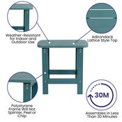 Set of 2 Savannah All-Weather Poly Resin Wood Adirondack Rocking Chairs with Side Table in Sea Foam, JJ-C14705-2-T14001-SFM-GG