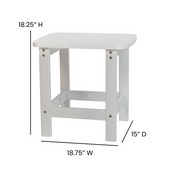 Set of 2 Savannah All-Weather Poly Resin Wood Adirondack Rocking Chairs with Side Table in White, JJ-C14705-2-T14001-WH-GG