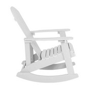 Set of 2 Savannah All-Weather Poly Resin Wood Adirondack Rocking Chairs with Side Table in White, JJ-C14705-2-T14001-WH-GG