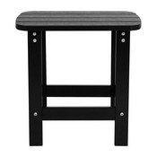 Set of 4 Savannah All-Weather Poly Resin Wood Adirondack Rocking Chairs with Side Table in Black, JJ-C14705-4-T14001-BK-GG