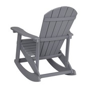 Savannah All-Weather Poly Resin Wood Adirondack Rocking Chair with Rust Resistant Stainless Steel Hardware in Gray, JJ-C14705-GY-GG