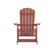 Savannah Poly Resin Wood Adirondack Rocking Chair - All Weather Red Polystyrene - Stainless Steel Hardware, JJ-C14705-RED-GG