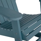 Savannah All-Weather Poly Resin Wood Adirondack Rocking Chair with Rust Resistant Stainless Steel Hardware in Sea Foam, JJ-C14705-SFM-GG