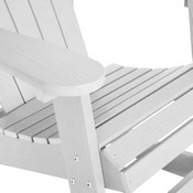 Savannah All-Weather Poly Resin Wood Adirondack Rocking Chair with Rust Resistant Stainless Steel Hardware in White, JJ-C14705-WH-GG