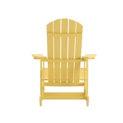 Savannah Poly Resin Wood Adirondack Rocking Chair - All Weather Yellow Polystyrene - Stainless Steel Hardware, JJ-C14705-YLW-GG