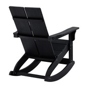 Finn Modern All-Weather 2-Slat Poly Resin Rocking Adirondack Chair with Rust Resistant Stainless Steel Hardware in Black - Set of2, JJ-C14709-BK-2-GG