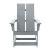 Finn Modern All-Weather 2-Slat Poly Resin Rocking Adirondack Chair with Rust Resistant Stainless Steel Hardware in Gray - Set of2, JJ-C14709-GY-2-GG