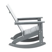 Finn Modern All-Weather 2-Slat Poly Resin Wood Rocking Adirondack Chair with Rust Resistant Stainless Steel Hardware in Gray, JJ-C14709-GY-GG