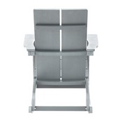 Finn Modern All-Weather 2-Slat Poly Resin Wood Rocking Adirondack Chair with Rust Resistant Stainless Steel Hardware in Gray, JJ-C14709-GY-GG